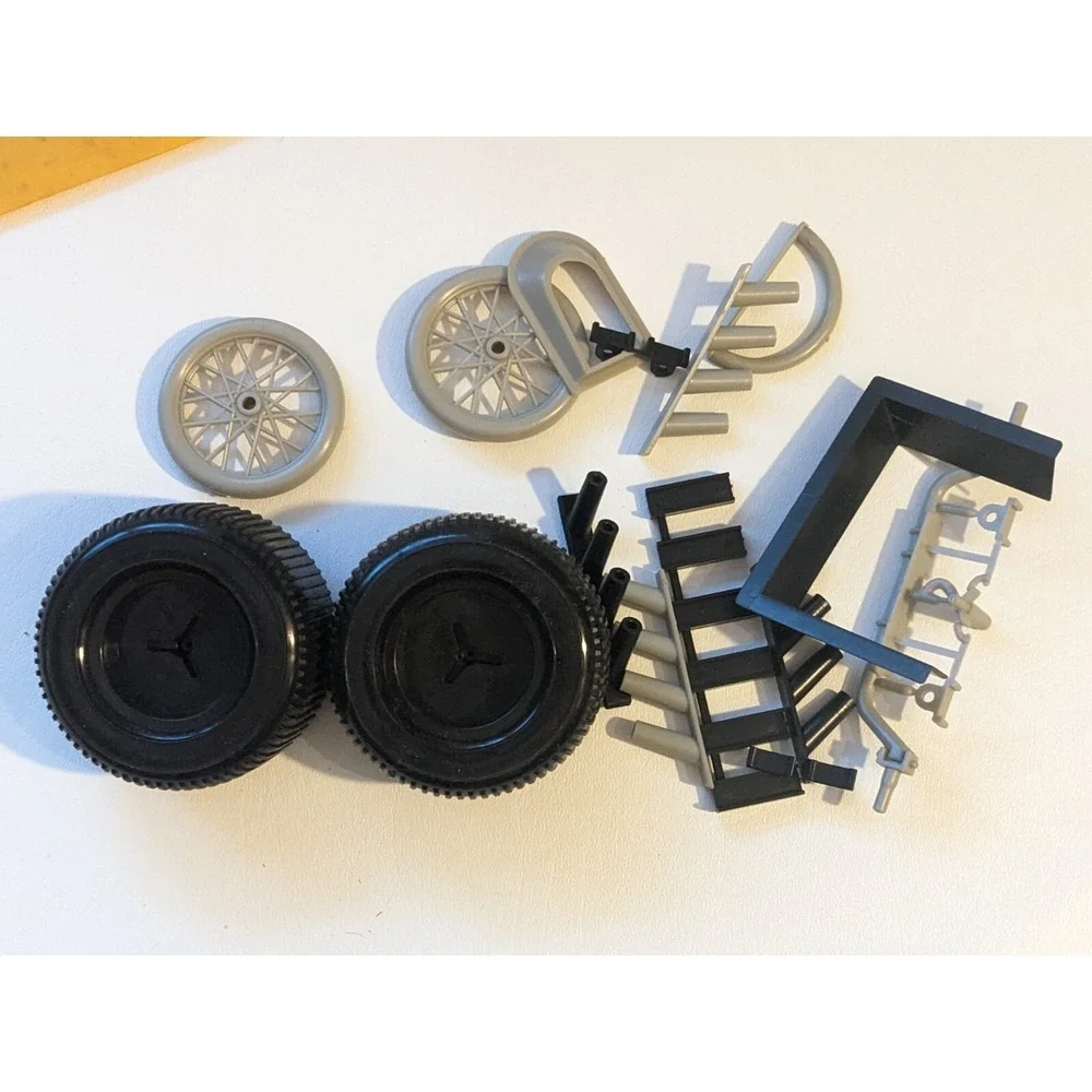 1974 Mattel Spinwelder Race Car Builder Replacement Parts Wheels Engine Exhaust